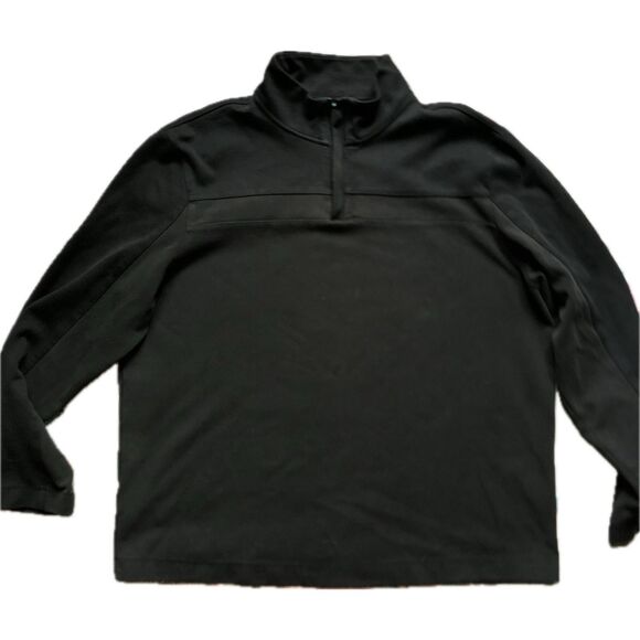 Perry Ellis XL Black Quarter Zip Pullover, Minimalist Preppy Knit size XL - Picture 1 of 6